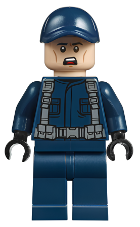 Минифигурка Lego ACU Tracker - Male, Dark Blue Cap, Light Nougat Head jw037